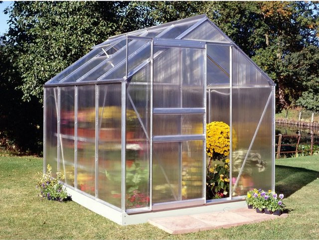 Halls Gewächshaus Popular aus Aluminium in Silber mit 5 m² Anbaufläche und Polycarbonat-Stegdoppelplatten - Bild 1