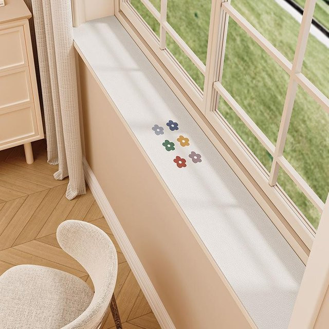 Yiran Furniture Fensterbankauflage wasserdicht und waschbar, Farbe: Weiß/Mehrfarbig, B: 150 cm, T: 15 cm - Bild 1