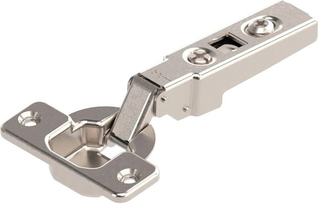 Blum Standardscharnier Clip 100 Grad Gerade mit Feder und Schrauben, vernickelt, Silber - Bild 1