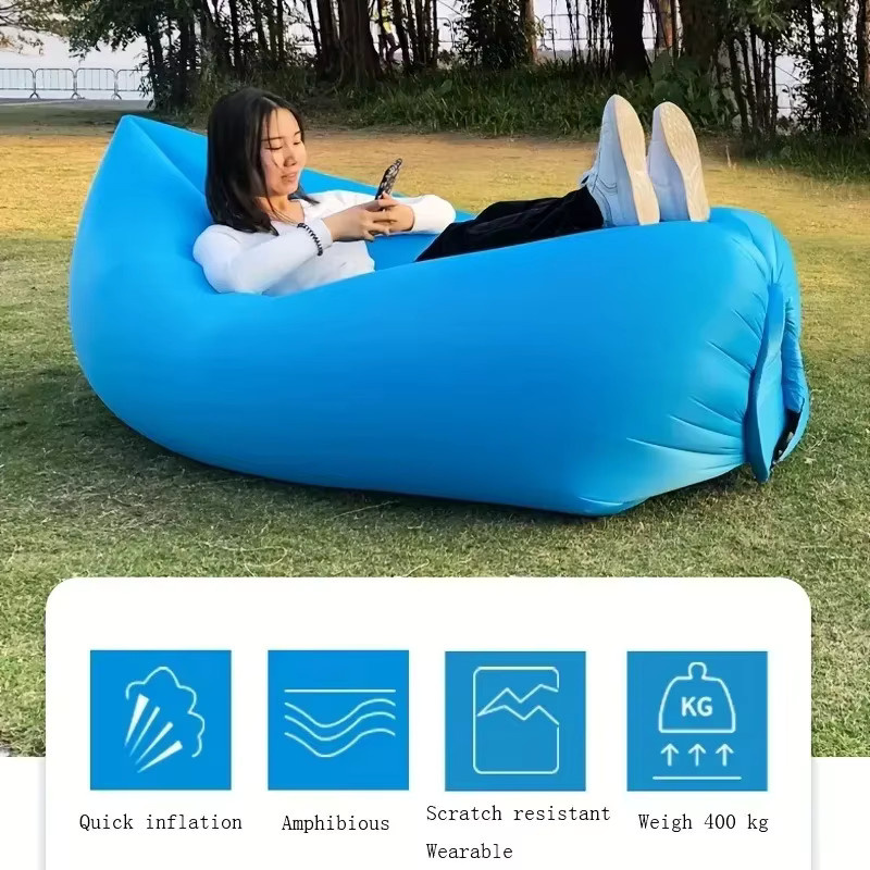 DIZETION Aufblasbares Lazy Sofa Tragbare Camping-Sofamatratze für Musikfestivals Rosa BHL425-FRO - Bild 4