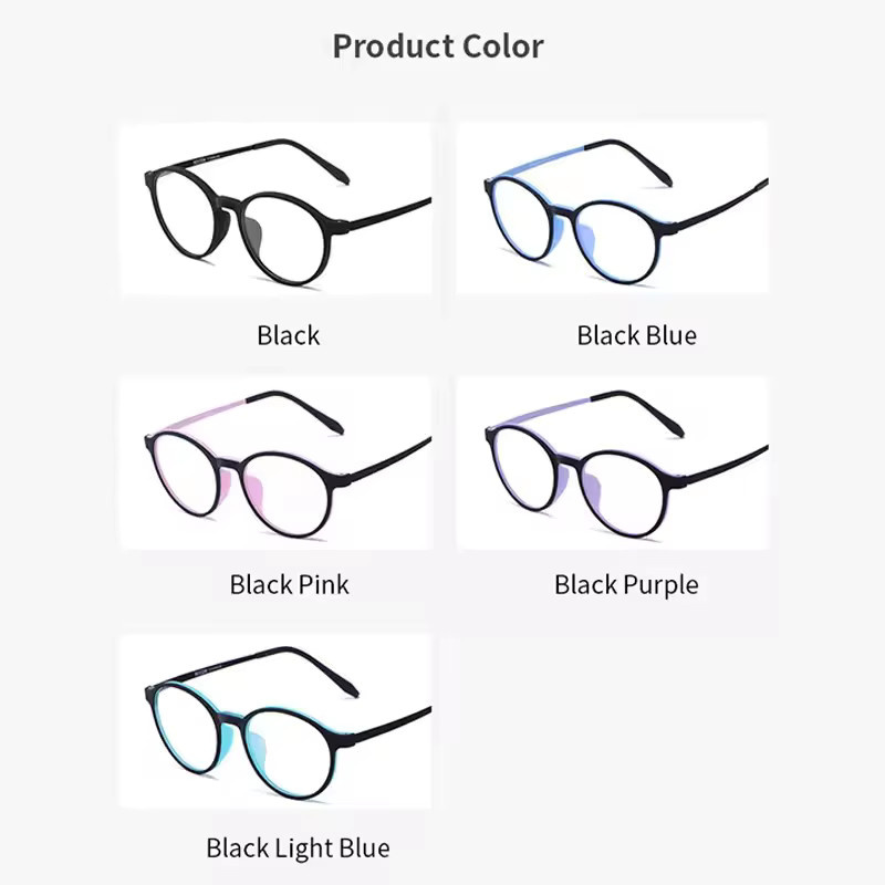 LOERHUNAR TR90 Korrektionsbrille, Rund, Vollrand, Unisex, Schwarz - Bild 2