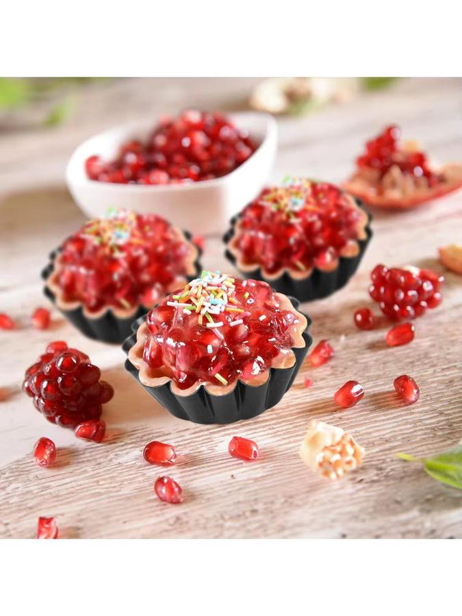 24-teiliges YOCITY Backset aus Kohlenstoffstahl in Schwarz, Antihaft-Muffinform und Eierkuchenform für Muffins, Kekse und Pizza - Bild 6