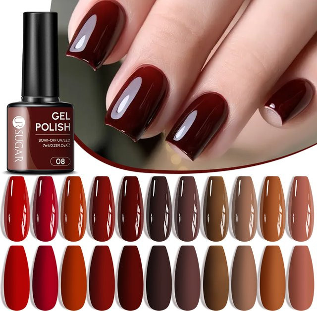 UR SUGAR Cherry Red Gel-Nagellack, Weinrot, 7 ml - Bild 1