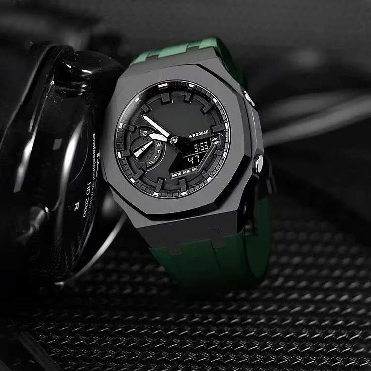 Geekthink Uhrenzubehör Edelstahl Metall-Lünette, Gummiarmband, Casioak Gen4 Mod Kit - Bild 2