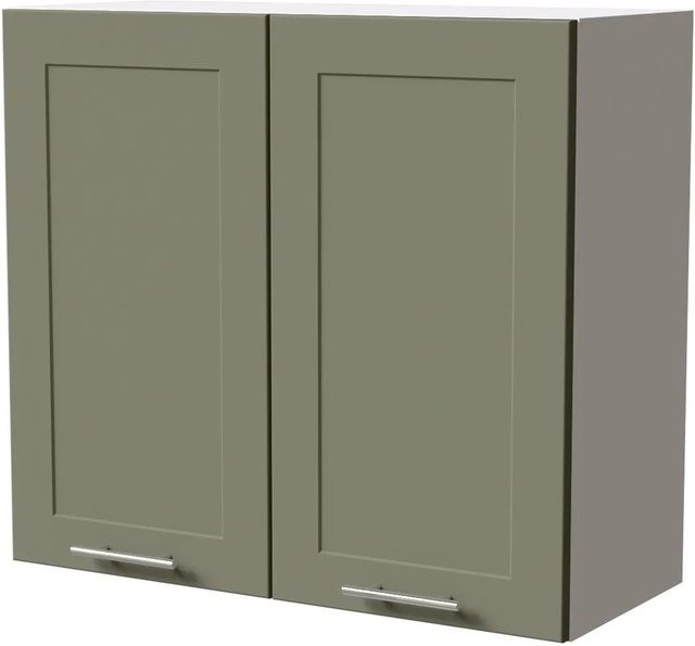 Feldmann-Wohnen Hängeschrank Oslo Küchenschrank Weiß und Reed Green Matt mit Soft-Close-Türen, B/T/H: 80 x 32,5 x 72 cm - Bild 1