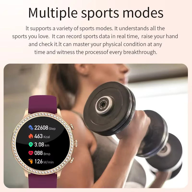 LIGE Smartwatch für Damen in Gold mit Bluetooth-Anruffunktion, Herzfrequenzmessung und wasserdichter Sport-Fitness-Funktion - Bild 4