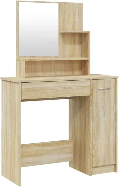 vidaXL Schminktisch mit Spiegel in Sonoma-Eiche, B/T/H: 86,5 x 35 x 136 cm - Bild 1
