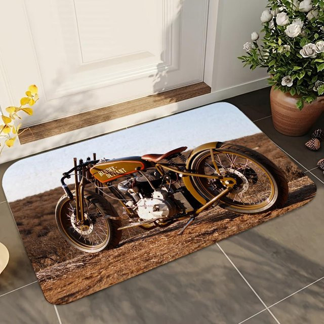 Miniso Vintage Moto Badezimmermatte, rutschfest und waschbar, B/B: 50 x 80 cm, Multicolour - Bild 1