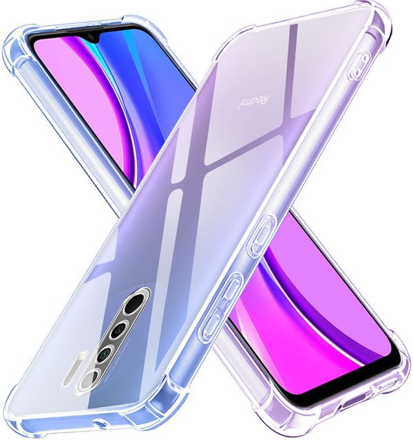Xiaomi Handyhülle für Redmi 9 8A 9A A9T 9C 9i NFC in Transparent, stoßfeste TPU Sporthülle mit weicher Silikon-Rückseite - Bild 1