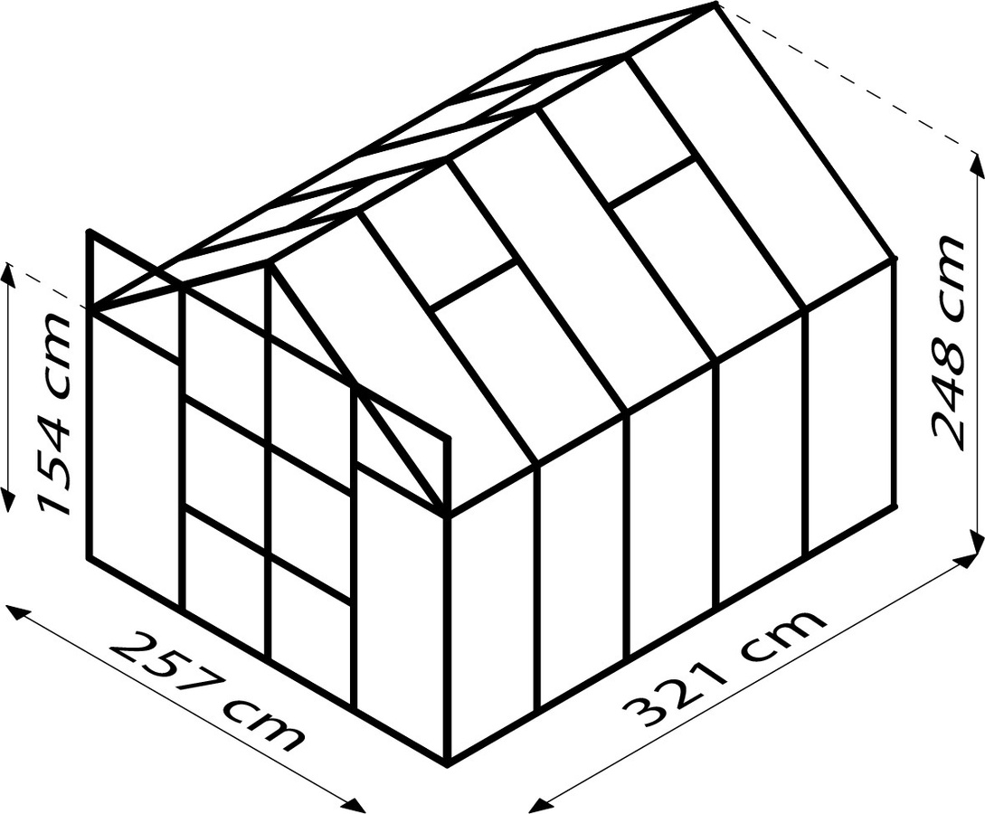 Vitavia Gewächshaus Uranus 8300 in Smaragdgrün mit 6 mm HKP und 8,3 m² Fläche - Bild 3