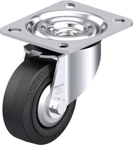 Blickle L-POEV 80XR-FA Stahlblech-Lenkrolle in Silber, Rad-Durchmesser: 80 mm, Tragfähigkeit: 140 kg - Bild 1
