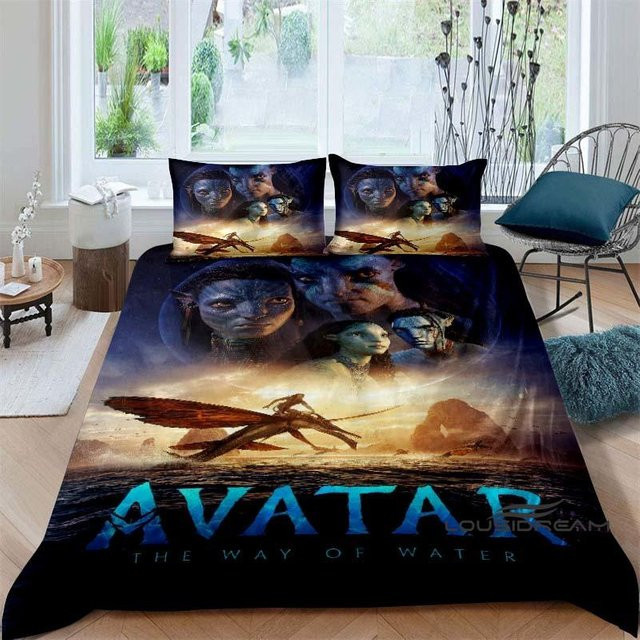 Avatar The Way of Water Bettwäsche-Set in Blau mit 1 Bettbezug und 2 Kissenbezügen, Breite: 155 cm, Länge: 200 cm - Bild 1