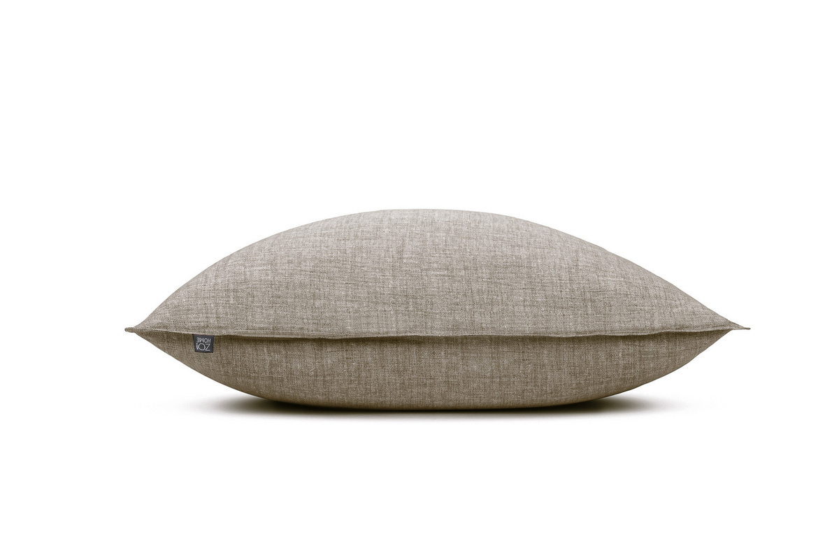 2 Stück Zo! Home Kissenbezüge aus Baumwolle Lino Palm in Taupe Sand meliert, B/H: 40 x 80 cm - Bild 1