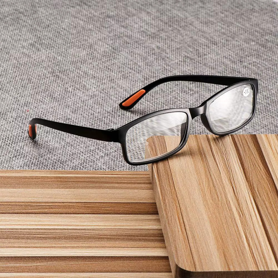 Qutzzmnd Lesebrille, Unisex, Vollrand, Rechteckig, Kunststoff, Schwarz - Bild 3