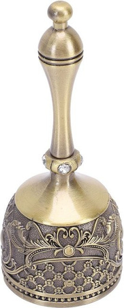 TOMTOP JMS Handglocke im Vintage Antik Stil aus Zinklegierung in Bronze und Gold für Tischdekoration, Schule oder Hochzeit