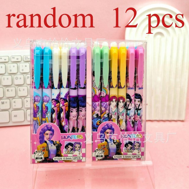 Discover Intime Kpop Dämonenjäger löschbarer Gelstift mit 0,5 mm Spitze in Schwarz und Multicolour - Bild 1