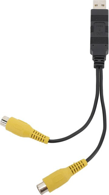 Qiilu USB zu CVBS Video Ausgang Adapter in Schwarz für Fahrzeug-Videoübertragung - Bild 1