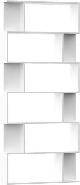 vidaXL Bücherregal und Raumteiler aus Holzwerkstoff in Weiß, B/T/H: 80 x 24 x 192 cm - Bild 1