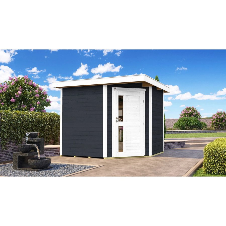 WEKA Gartenhaus 229 aus Holz mit Flachdach in Anthrazit Grau, B/T: 270 x 270 cm - Bild 2