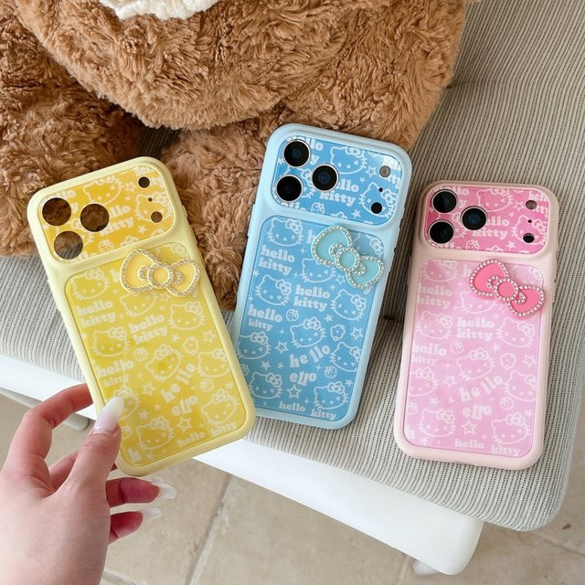 Sanrio Hello Kitty Handyhülle mit Schleife für Apple iPhone 17 16 15 14 13 Pro Max, stoßfeste Schutzhülle in Multicolour - Bild 1