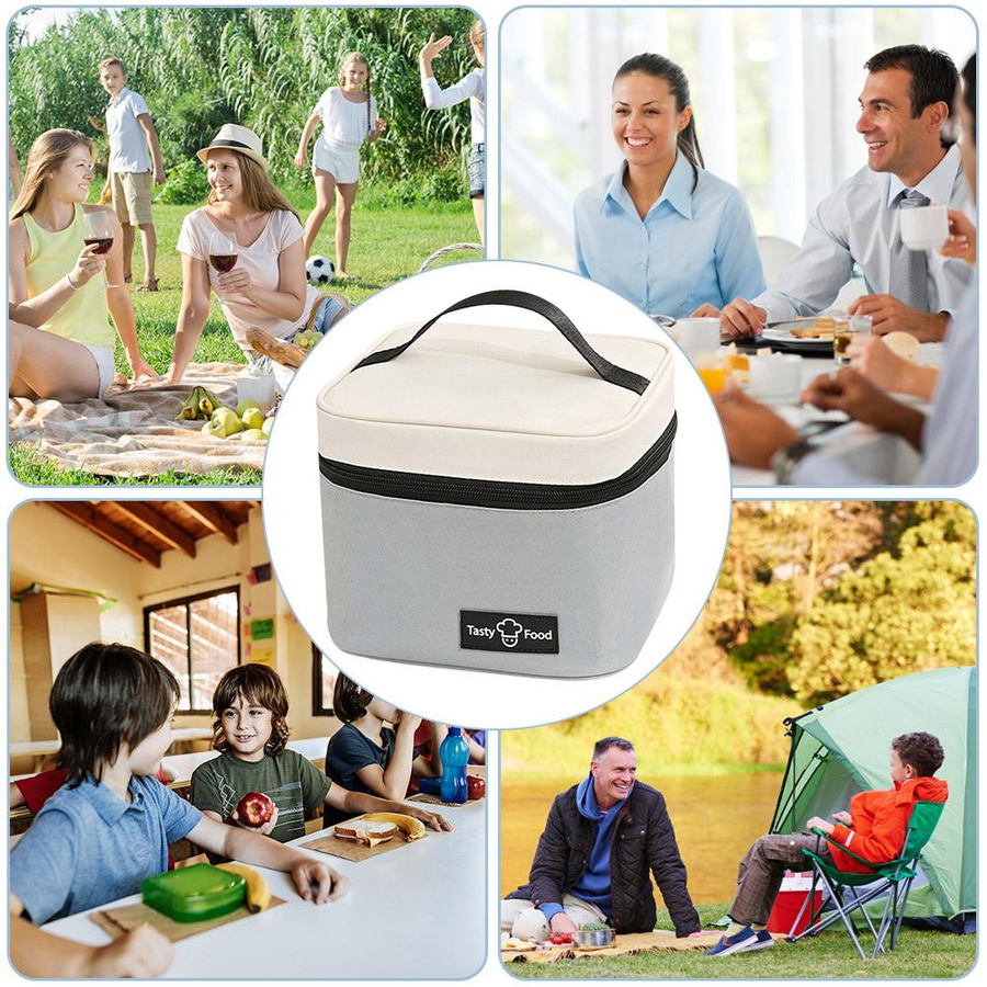 Isolierte Thermobox Freedom Outdoors als tragbare Lunchtasche in Schwarz, B/T/H: 21 x 14 x 17 cm - Bild 2