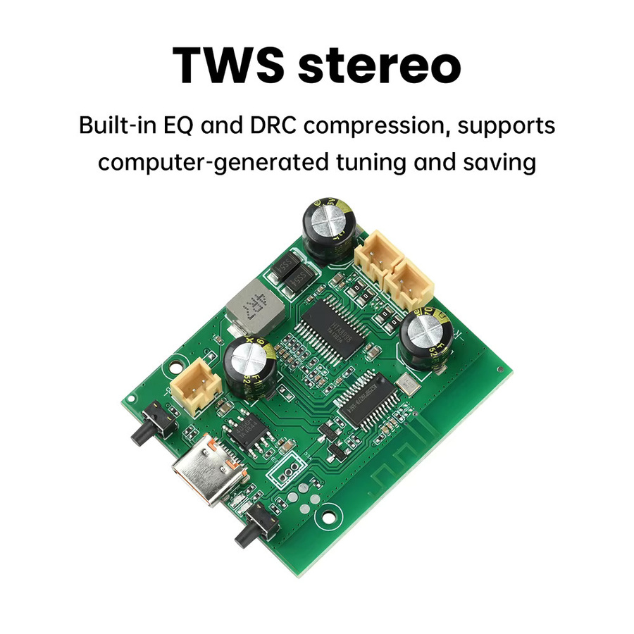 diymore TWS Bluetooth 5.1 Stereo Verstärkermodul, 10 W + 10 W, batteriebetrieben und wiederaufladbar, grün - Bild 3