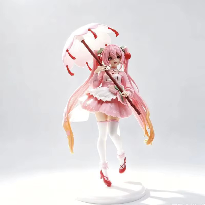 Bandai Hatsune Miku Sakura Regenschirm Kleidfigur, 13cm, Anime - Bild 2