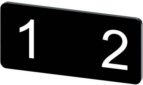 Siemens Bezeichnungsschild 3SU1900-0AC16-0QJ0 aus Kunststoff in Schwarz und Weiß, 10 Stück - Bild 1