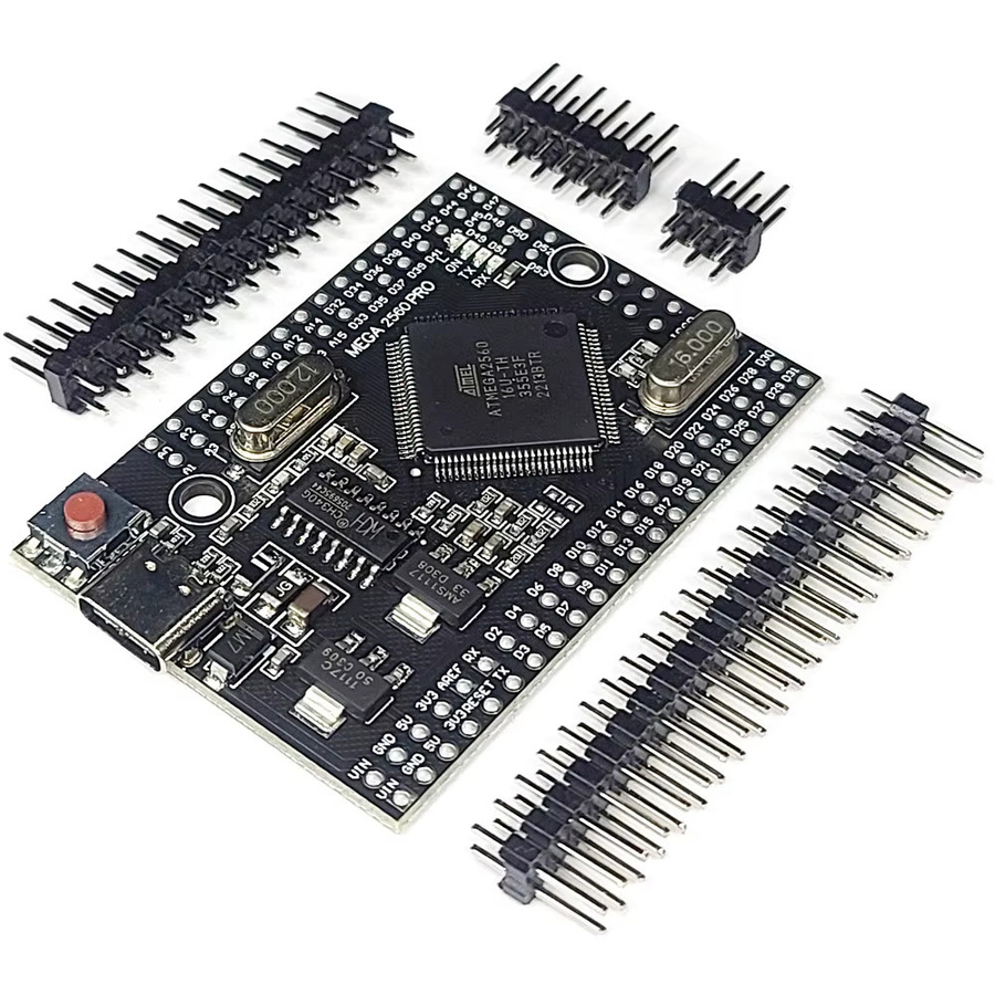 Mega2560 Pro Entwicklungsboard ATmega2560 16AU mit USB CH340G Type-C, Schwarz, B: 38 mm, T: 55 mm - Bild 3