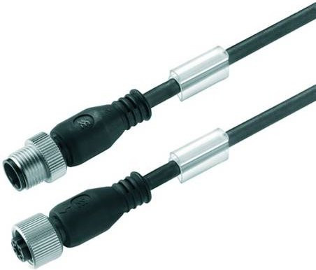 Weidmüller Sensor-Aktor-Steckverbinder M12 Stecker gerade mit Buchse gerade, schwarz, 3,00 m - Bild 1