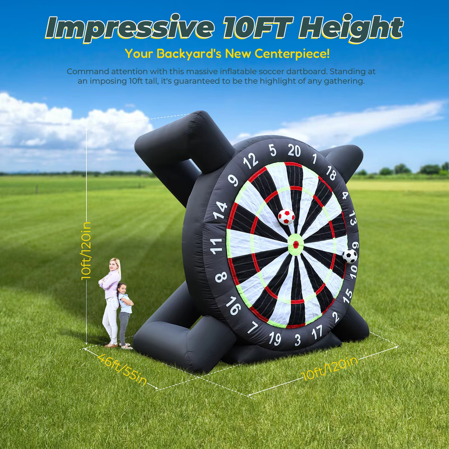 RTS inflatable Fußball-Dartscheibe, aufblasbar, 3 m hoch, mit 8 Fußbällen und Gebläse - Bild 3