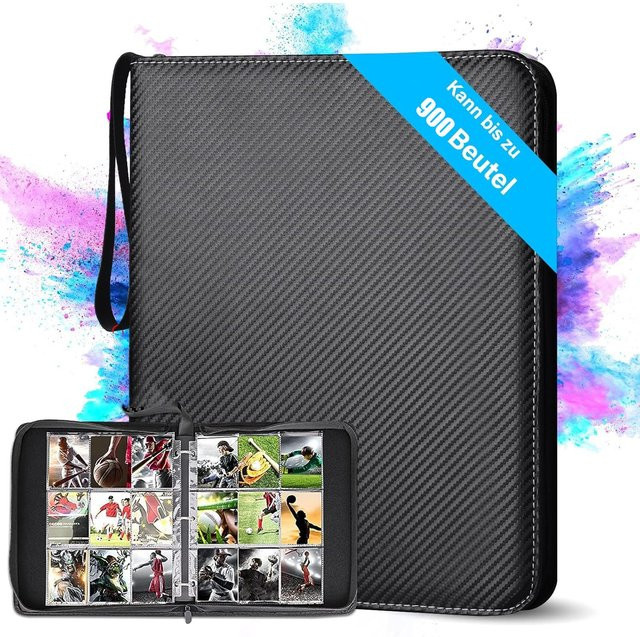 Robustes Sammelalbum für 900 Karten in Schwarz mit 9 Taschen aus Kunststoff - Bild 1
