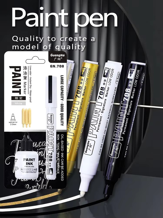 Permanente Metallische Farbmarkierungsstifte mit Tintenset in Gold, Silber und Weiß, 2 mm Strichstärke, Kunstmarker für Manga, Scrapbooking und Bastelarbeiten - Bild 7