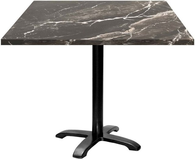 RestooTab Tisch Bazila quadratisch in Schwarz mit Stein-Dekor, B/T/H: 90 x 90 x 74 cm - Bild 1