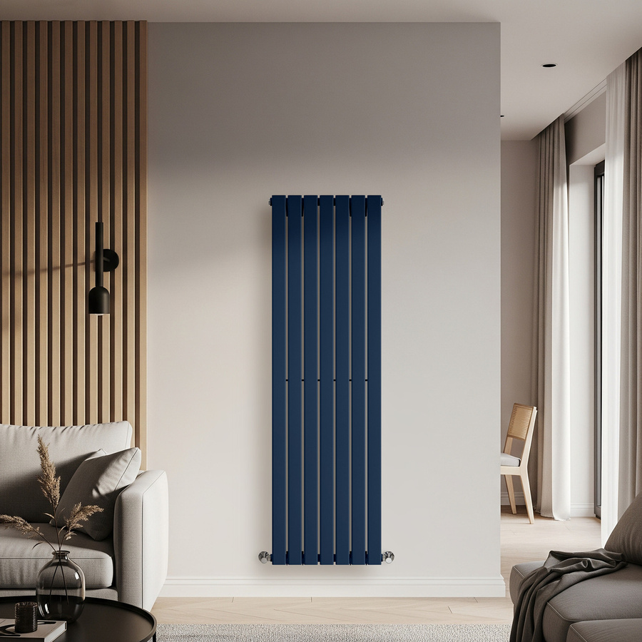 Einlagiger Design-Heizkörper Vertikal von Delta in Deep Sea Blue, Höhe: 160 cm, Breite: 49 cm - Bild 1