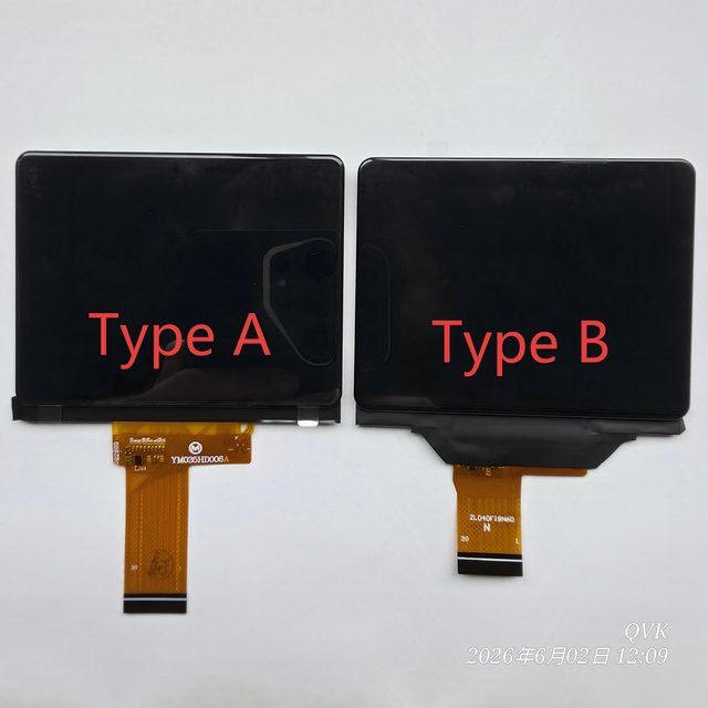 QVK LCD-Display Ersatzteil für R35S und R36S Retro-Spielkonsole 3,5 Zoll in Schwarz ohne Abdeckplatte - Bild 1