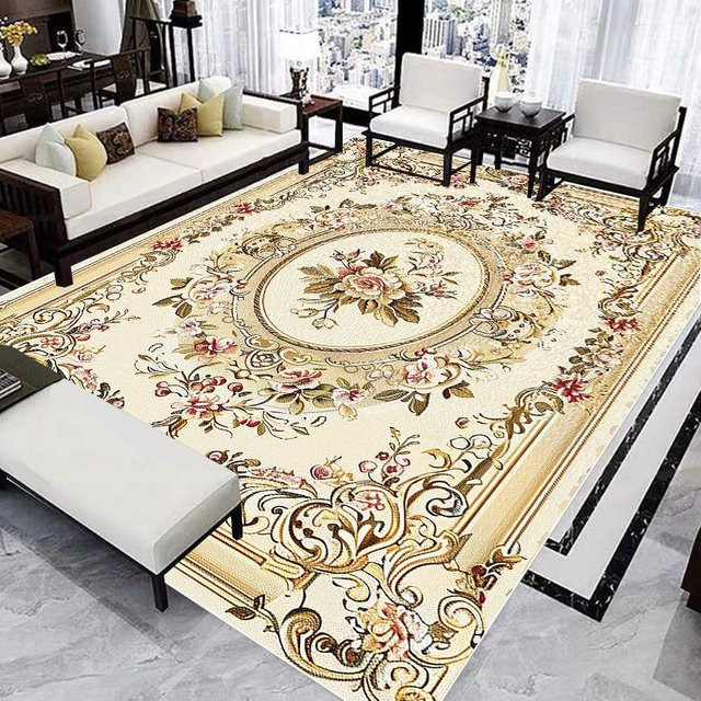 Wucifang Jewelry Luxus-Blumen-Teppich in Beige, weich und waschbar, B/T: 120 x 80 cm - Bild 1