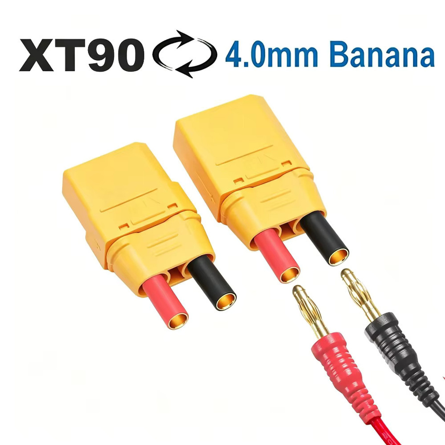 XT90 auf 4mm Bananenstecker-Adapter Gelb als Lipo-Akku-Ladekabel für FPV RC Stromversorgung - Bild 2