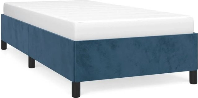 vidaXL Bettgestell aus Samt in Dunkelblau, B/T/H: 90 x 190 x 35 cm - Bild 1