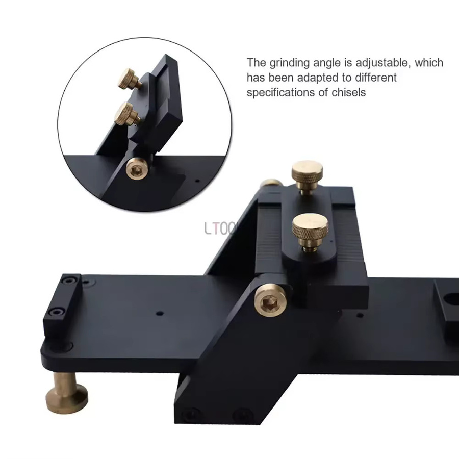 LTOOLS Manueller Messerschärfer mit Fixierhalterung und verstellbarem Winkelguide in Schwarz zum Schärfen von Holzmeißeln, Schnitzmessern und Hobeln - Bild 3
