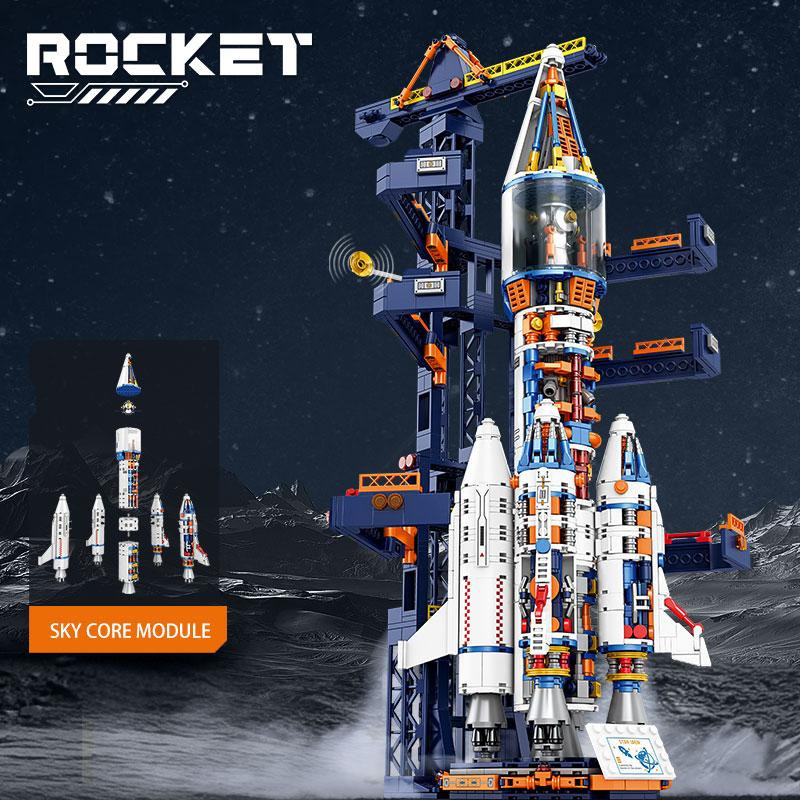 Bemannte Raketen-Modellbausteine Raumstation, Konstruktionsspielzeug, ab 6 Jahren - Bild 3