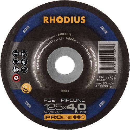 Rhodius RS2 PIPELINE Schruppscheibe für Stahl, Schwarz, 25 Stück - Bild 1
