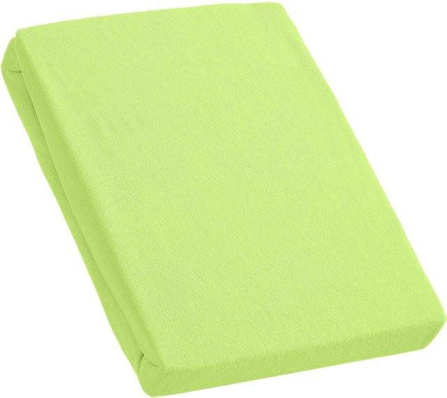 Kinzler Frottee Spannbetttuch, grün, B/T: 140-160 x 200 cm, Höhe: 25 cm - Bild 1