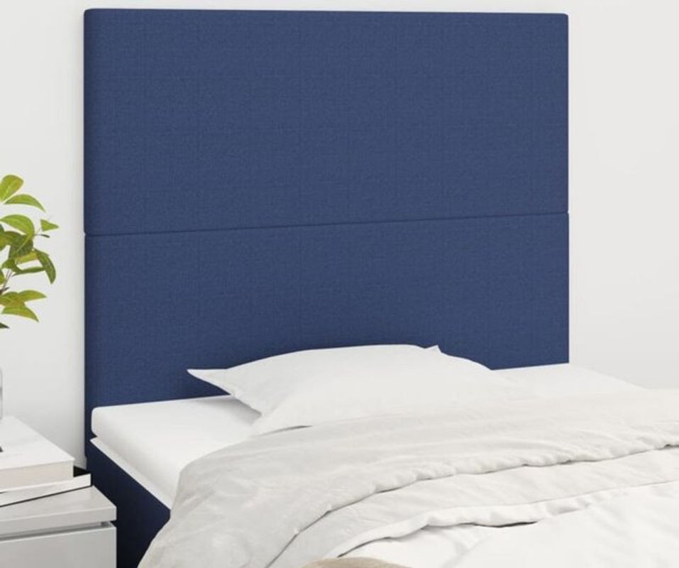 Vidaxl Kopfteile im 2er-Set aus Stoff in Blau, Klassisch und Minimalistisch, H x B x T: 78-88 x 90 x 5 cm - Bild 1