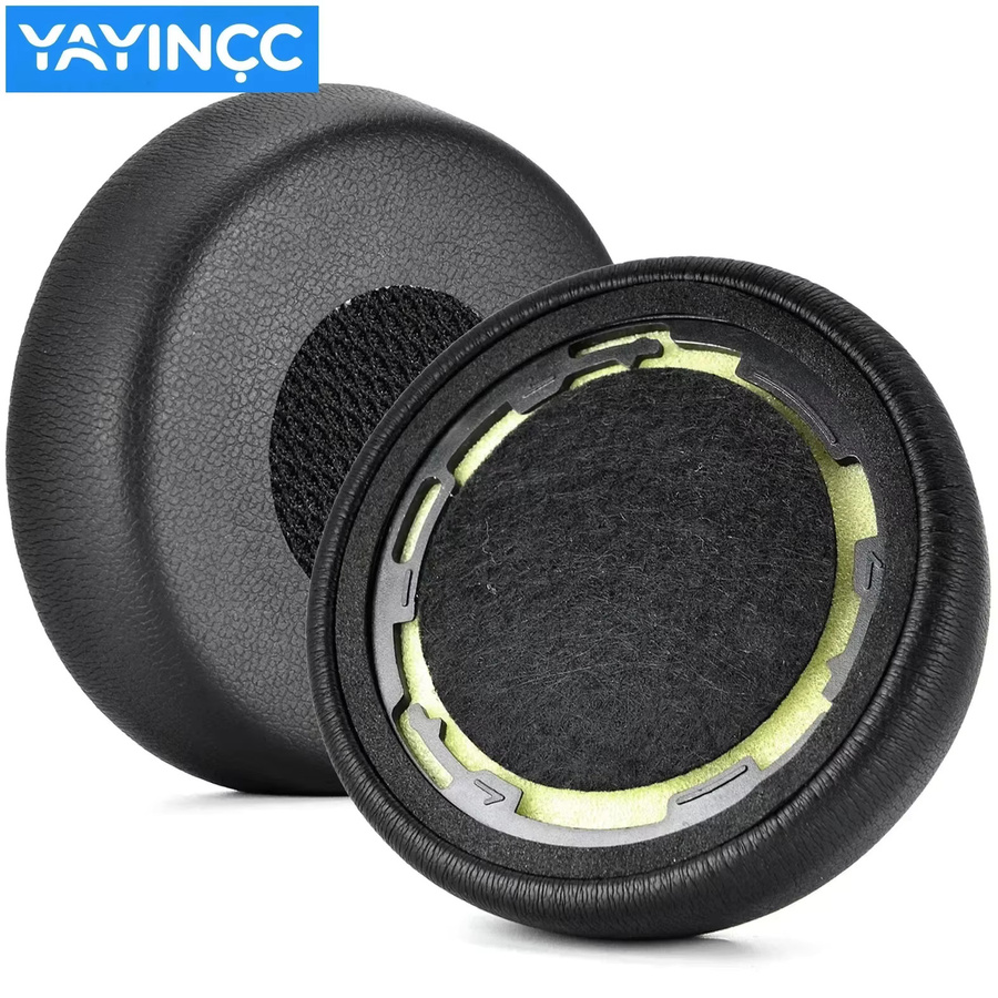 CHONGJIZHE Ersatz-Ohrpolster für Jabra Evolve 75/75+/75 UC Kopfhörer, Over-Ear Memory-Schaum aus Protein-Leder, Schwarz - Bild 2