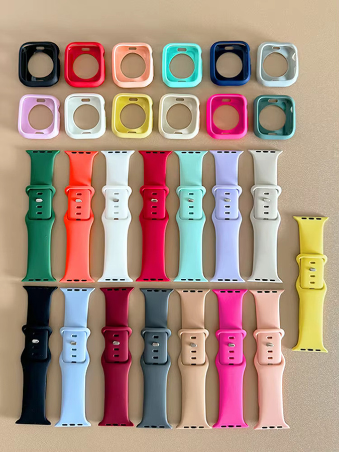 Uhrenarmband und TPU-Hülle für Apple Watch, Silikon, Schwarz, Unisex - Bild 4