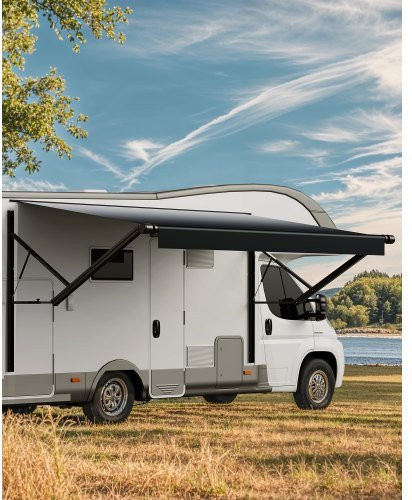 VEVOR Elektrische Wohnmobil Markise mit Aluminiumlegierungsrahmen in Schwarz, Breite: 459 cm - Bild 1