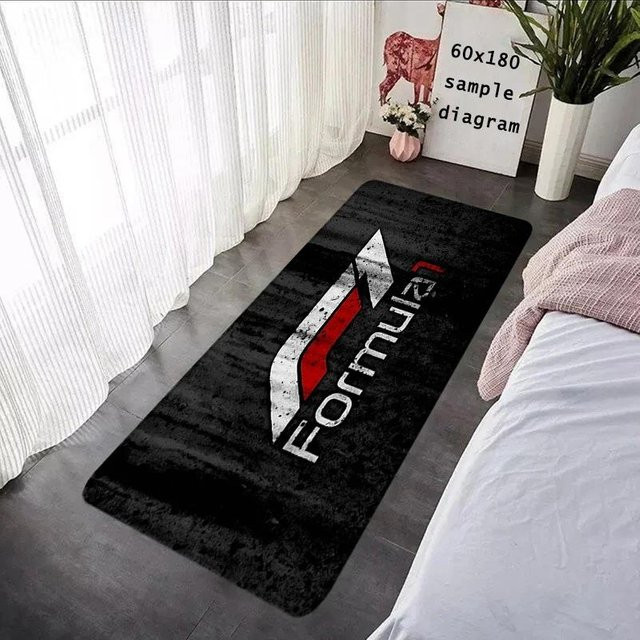 Karpetti Teppich F1 Rennfahrer 33 Design, Rutschfeste und Waschbare Bodenmatte für Wohnzimmer, Balkon oder Eingangsbereich, B: 120 cm, T: 80 cm - Bild 1