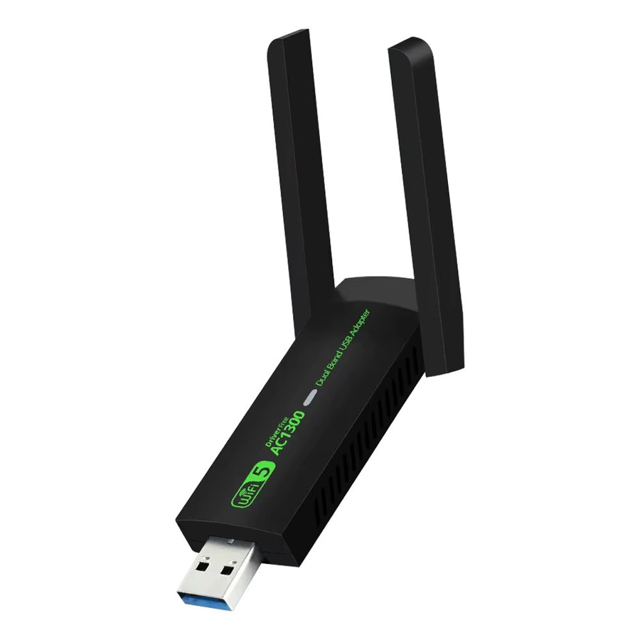 Dtvane WiFi-USB-Adapter Dualband 1300 Mbit/s 2,4 GHz/5 GHz WLAN-Dongle Schwarz - Bild 5