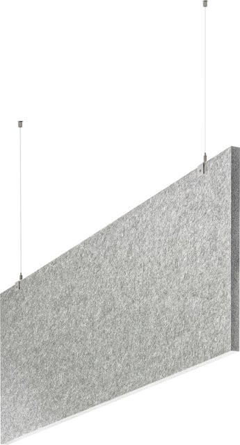 LAUTLOZ Baffel-Set Deckenträger Farbe: Lichtgrau, B/T/H: 100 x 25 x 2,5 cm - Bild 1